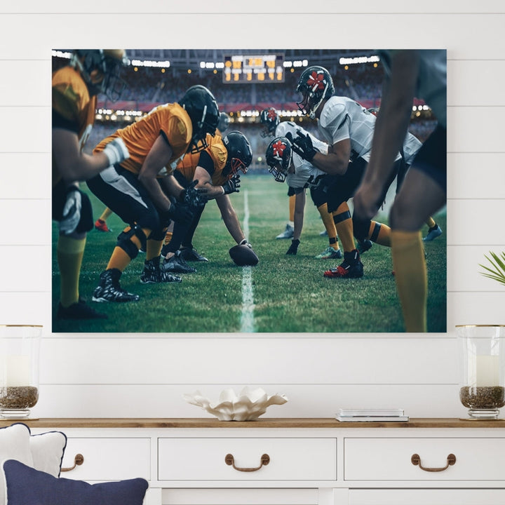 American Football Wall Art Canvas Print, Stadium Sport Wall Art Print