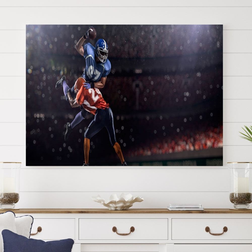 American Football Wall Art Canvas Print, Stadium Sport Wall Art Print