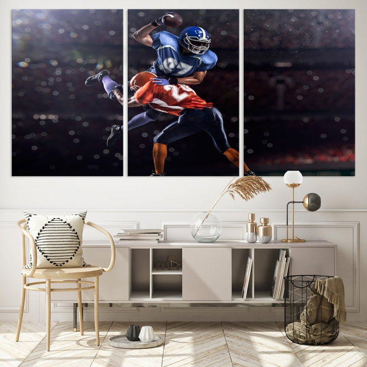 American Football Wall Art Canvas Print, Stadium Sport Wall Art Print