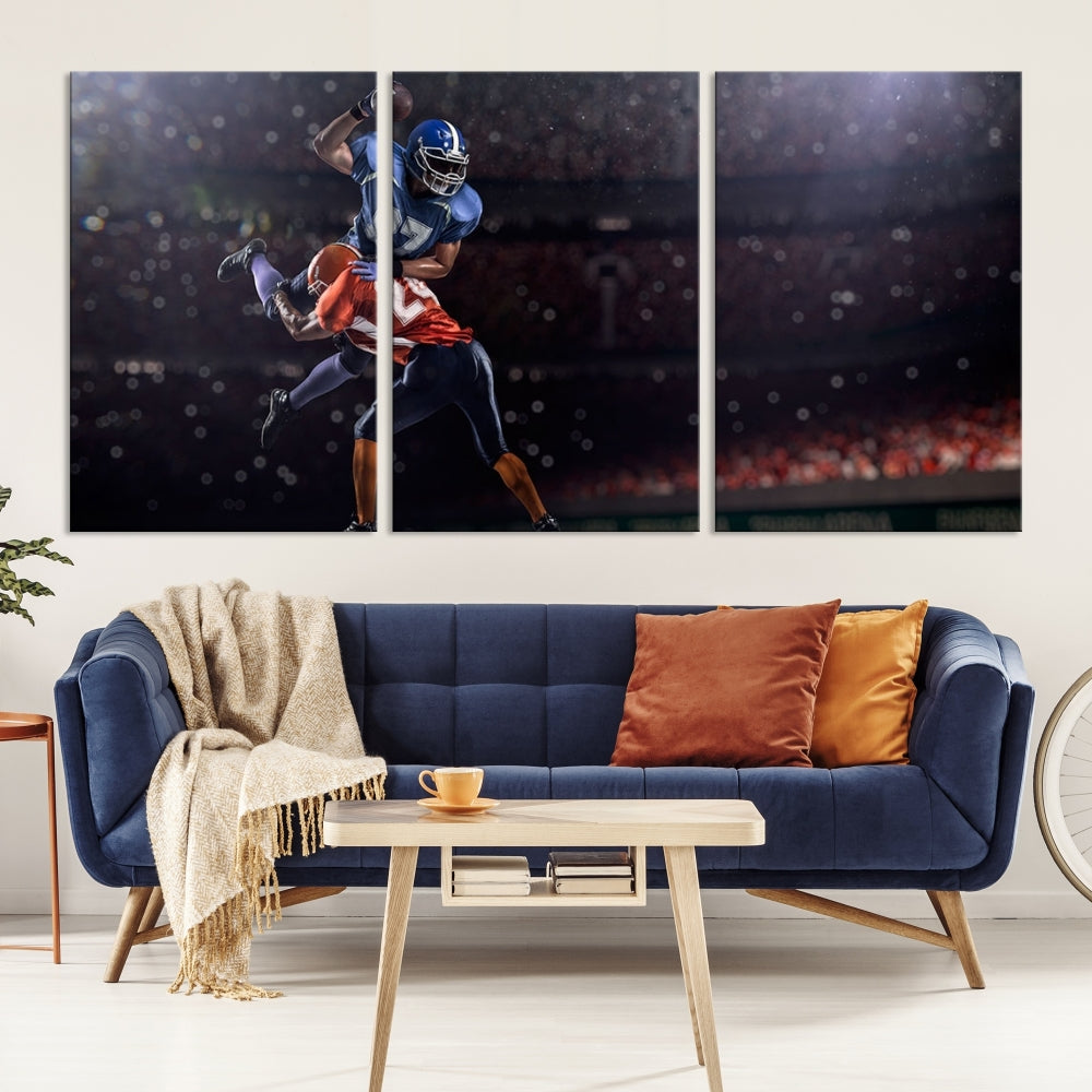 American Football Wall Art Canvas Print, Stadium Sport Wall Art Print