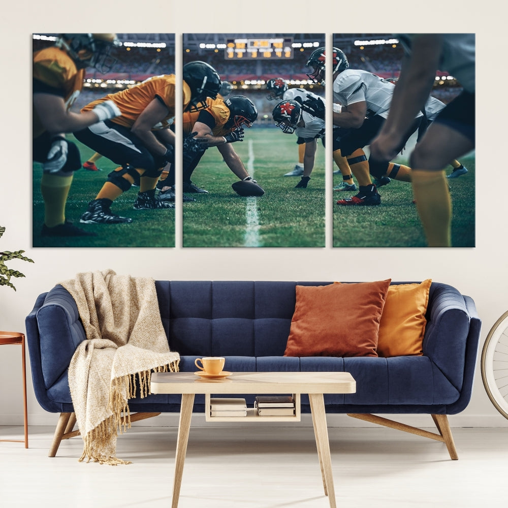 American Football Wall Art Canvas Print, Stadium Sport Wall Art Print