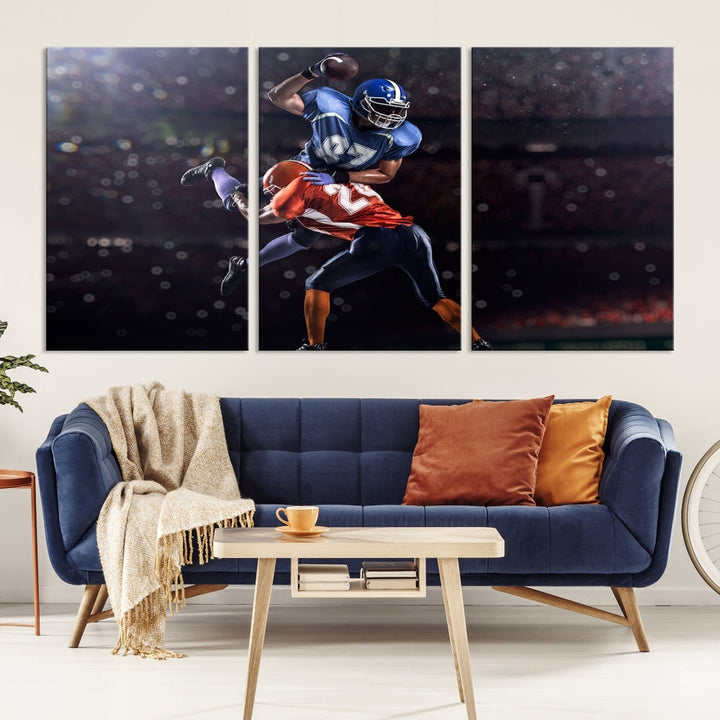 American Football Wall Art Canvas Print, Stadium Sport Wall Art Print