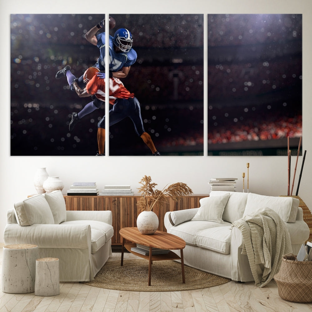 American Football Wall Art Canvas Print, Stadium Sport Wall Art Print