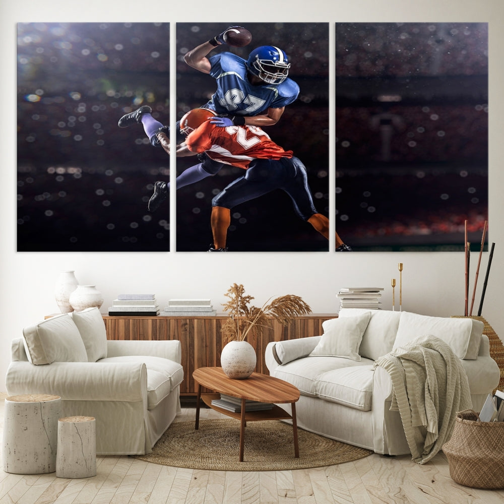 American Football Wall Art Canvas Print, Stadium Sport Wall Art Print