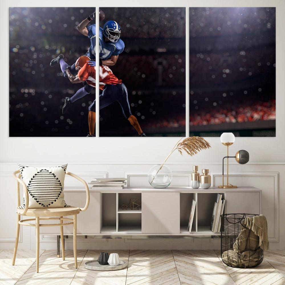 American Football Wall Art Canvas Print, Stadium Sport Wall Art Print