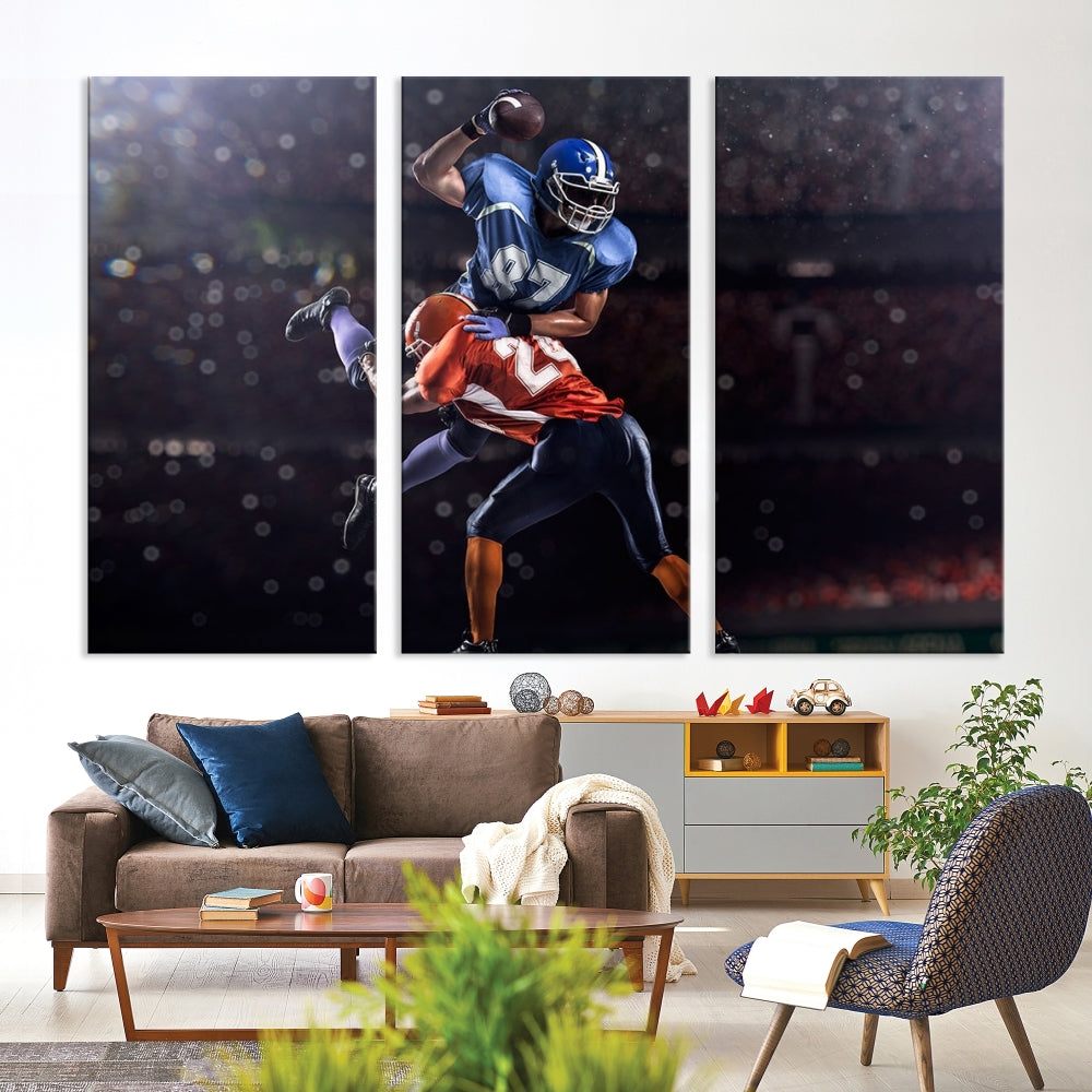 American Football Wall Art Canvas Print, Stadium Sport Wall Art Print