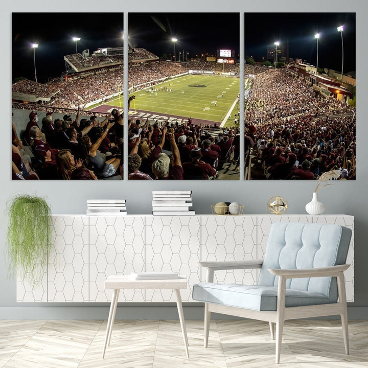 American Football Wall Art Canvas Print, Football Stadium Sports Wall Decor