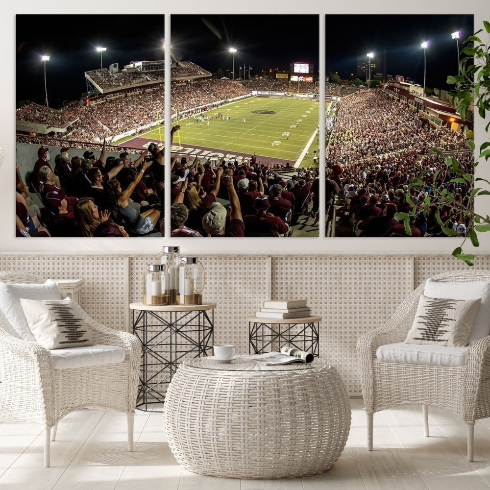 American Football Wall Art Canvas Print, Football Stadium Sports Wall Decor