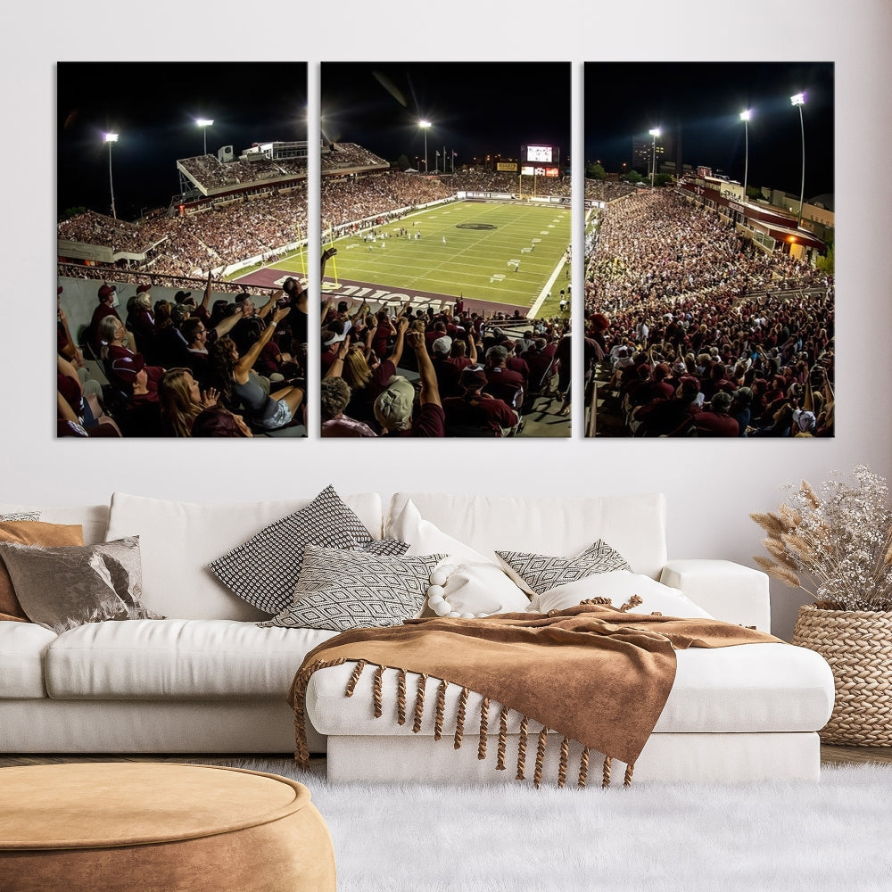 American Football Wall Art Canvas Print, Football Stadium Sports Wall Decor