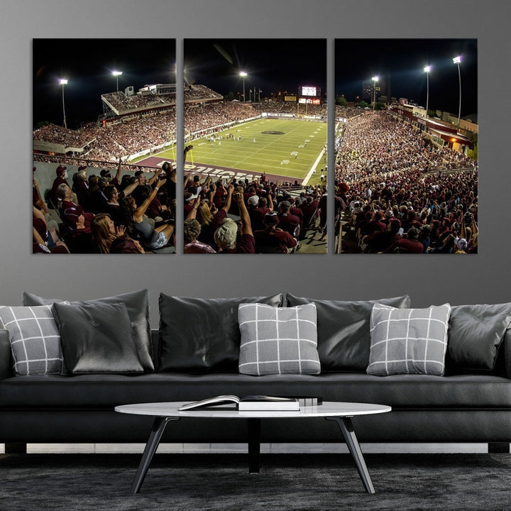 American Football Wall Art Canvas Print, Football Stadium Sports Wall Decor