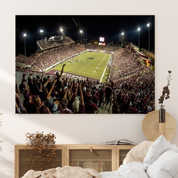 American Football Wall Art Canvas Print, Football Stadium Sports Wall Decor