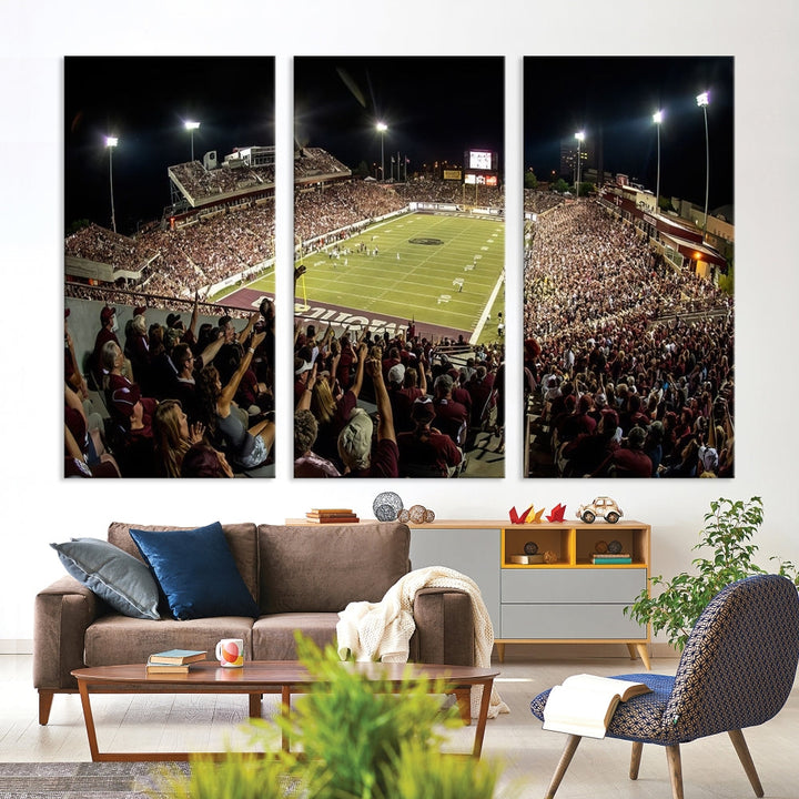 American Football Wall Art Canvas Print, Football Stadium Sports Wall Decor