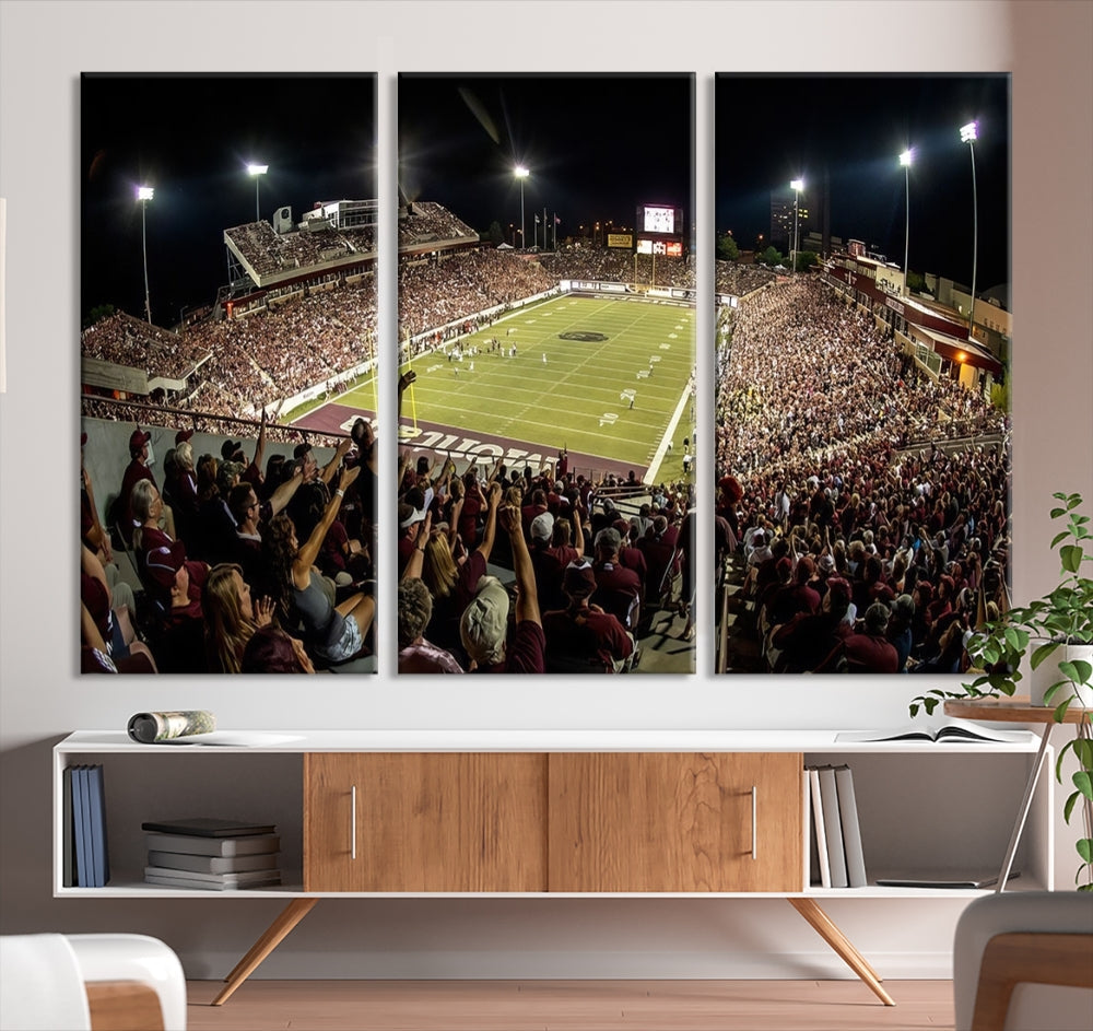 American Football Wall Art Canvas Print, Football Stadium Sports Wall Decor