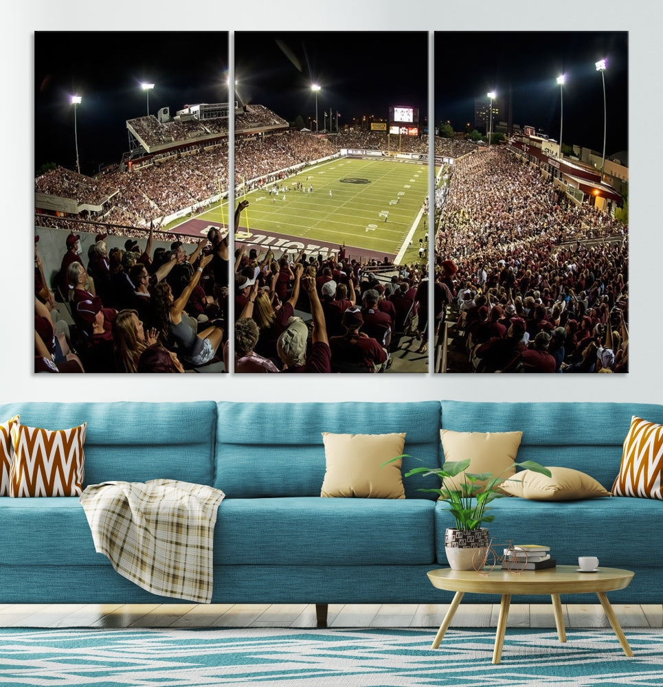 American Football Wall Art Canvas Print, Football Stadium Sports Wall Decor