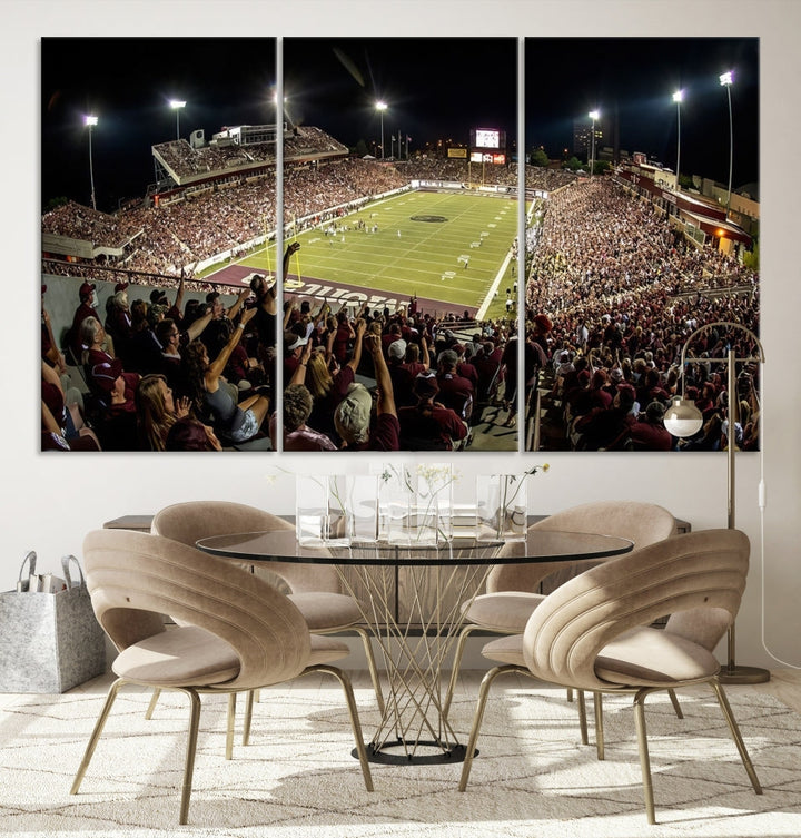 American Football Wall Art Canvas Print, Football Stadium Sports Wall Decor