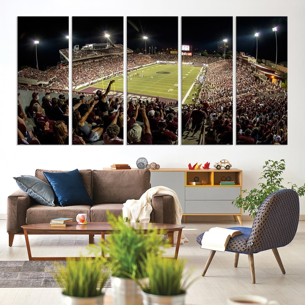 American Football Wall Art Canvas Print, Football Stadium Sports Wall Decor