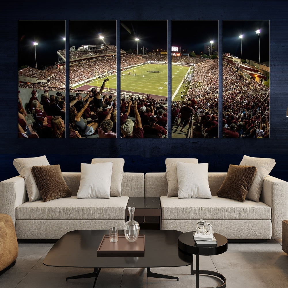 American Football Wall Art Canvas Print, Football Stadium Sports Wall Decor