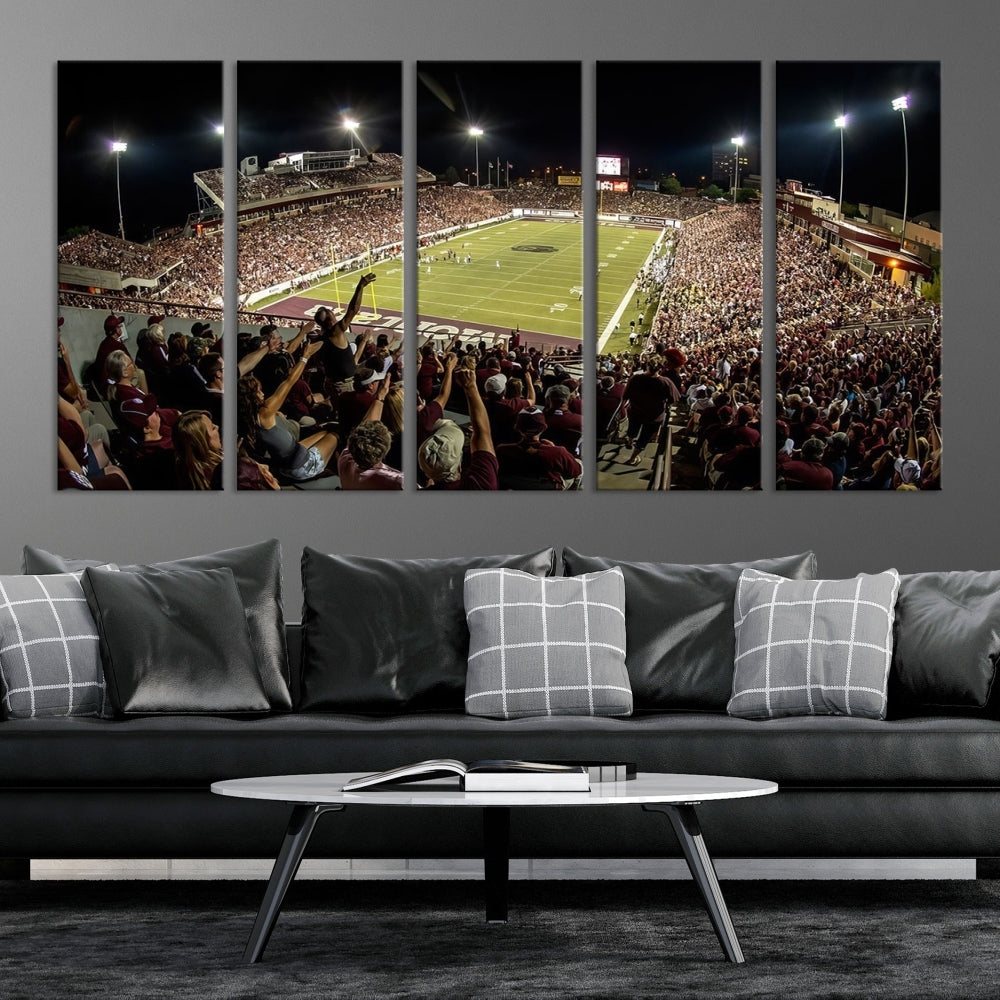 American Football Wall Art Canvas Print, Football Stadium Sports Wall Decor