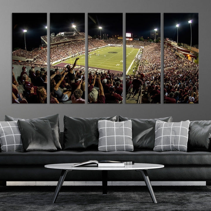 American Football Wall Art Canvas Print, Football Stadium Sports Wall Decor