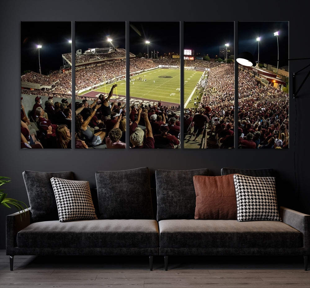 American Football Wall Art Canvas Print, Football Stadium Sports Wall Decor