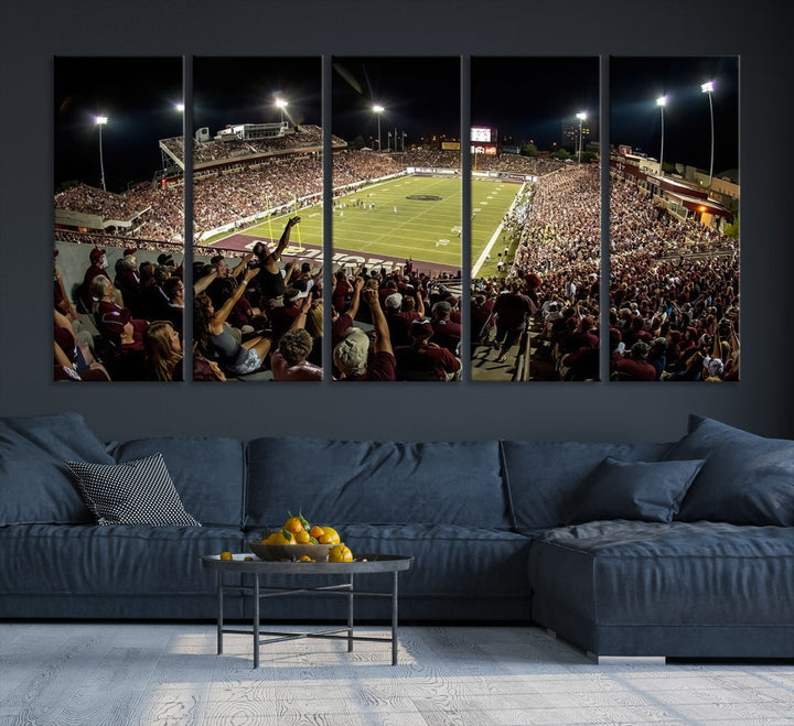 American Football Wall Art Canvas Print, Football Stadium Sports Wall Decor