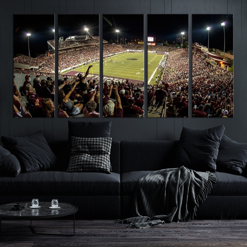 American Football Wall Art Canvas Print, Football Stadium Sports Wall Decor