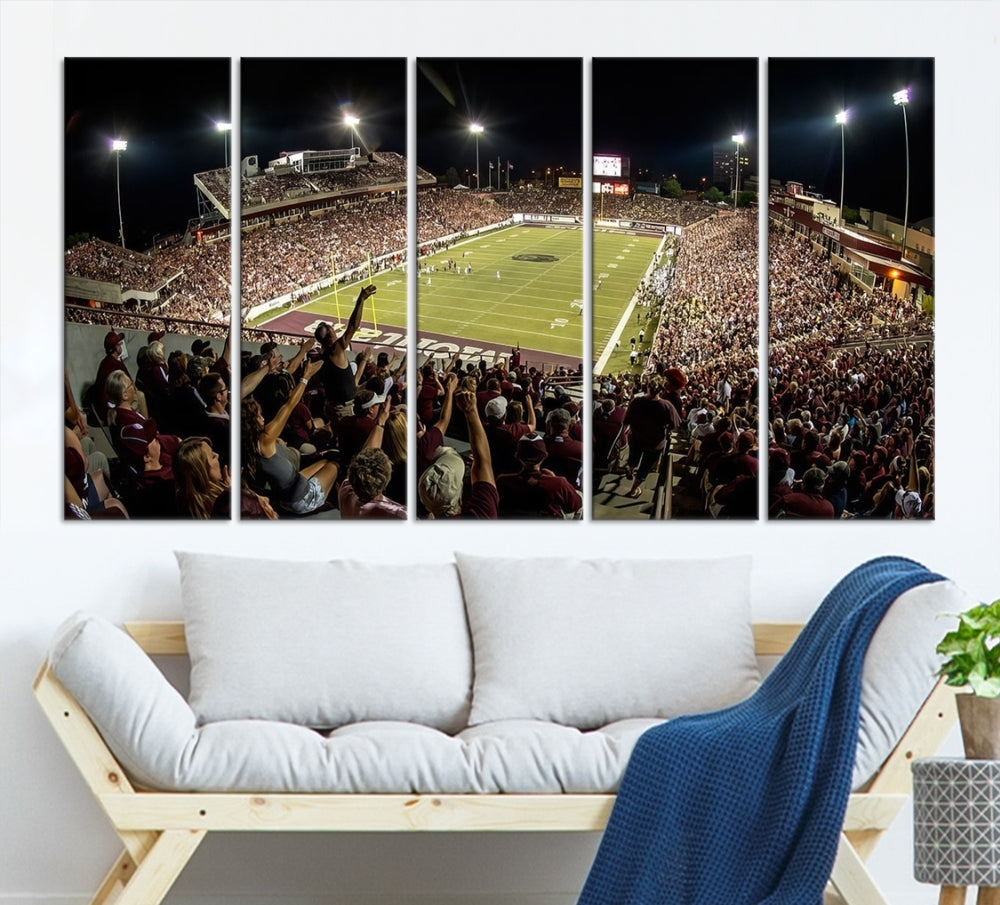 American Football Wall Art Canvas Print, Football Stadium Sports Wall Decor