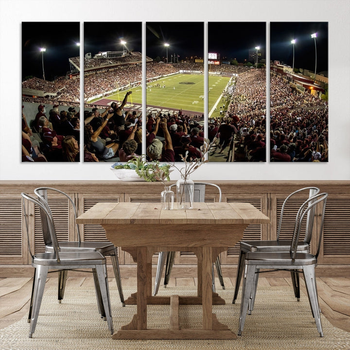 American Football Wall Art Canvas Print, Football Stadium Sports Wall Decor