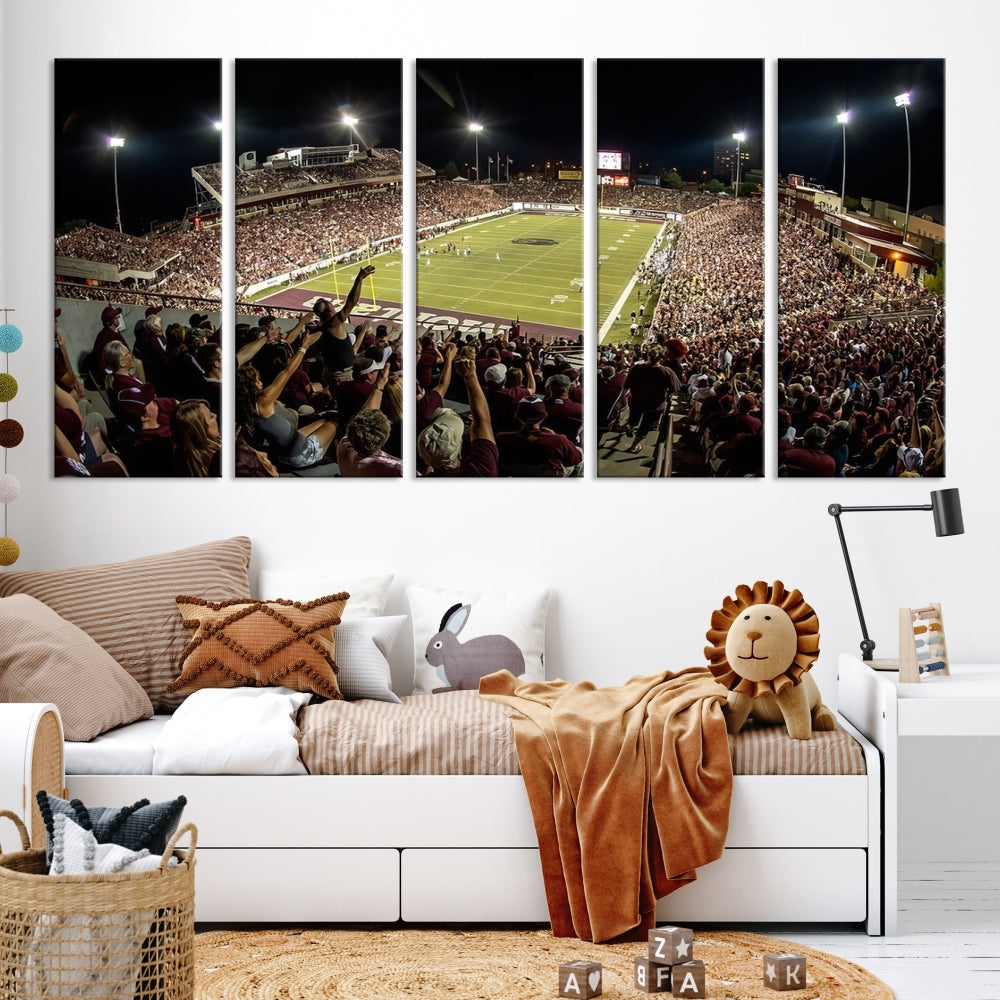 American Football Wall Art Canvas Print, Football Stadium Sports Wall Decor