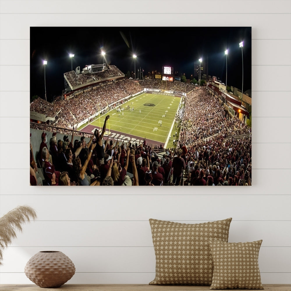 American Football Wall Art Canvas Print, Football Stadium Sports Wall Decor