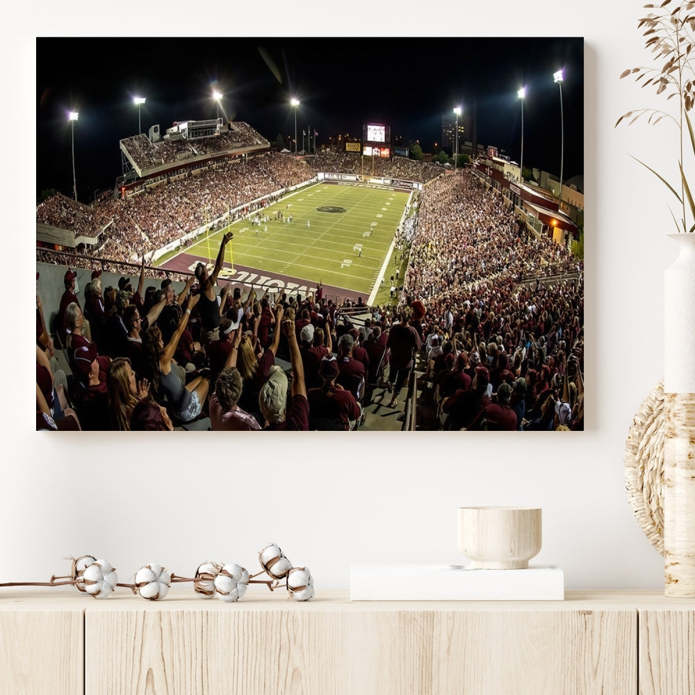 American Football Wall Art Canvas Print, Football Stadium Sports Wall Decor