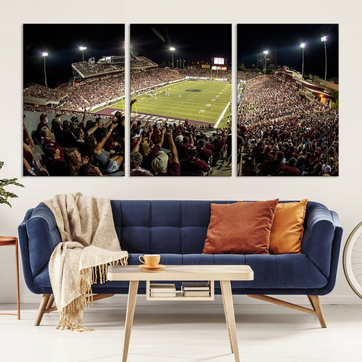 American Football Wall Art Canvas Print, Football Stadium Sports Wall Decor