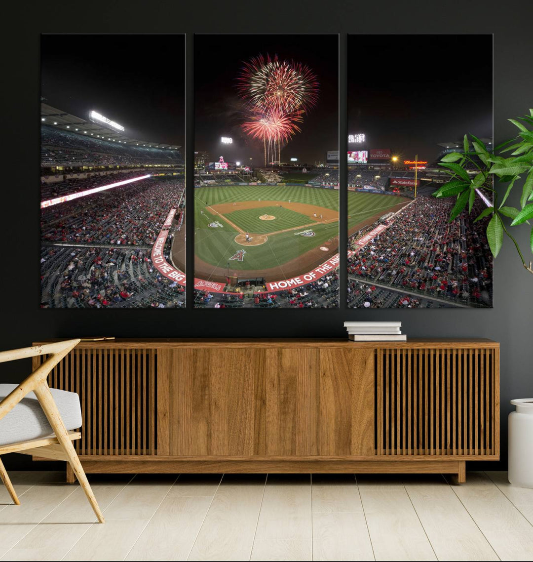 Angel Stadium in Los Angeles Stadium Wall Art Canvas Print