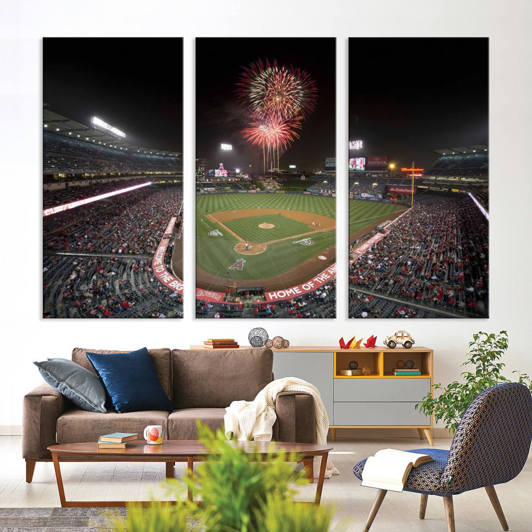 Angel Stadium in Los Angeles Stadium Wall Art Canvas Print