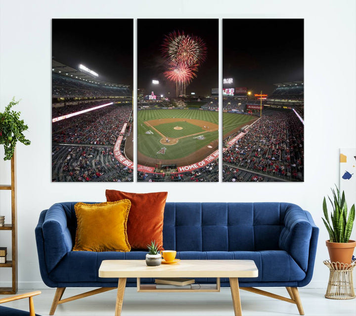 Angel Stadium in Los Angeles Stadium Wall Art Canvas Print