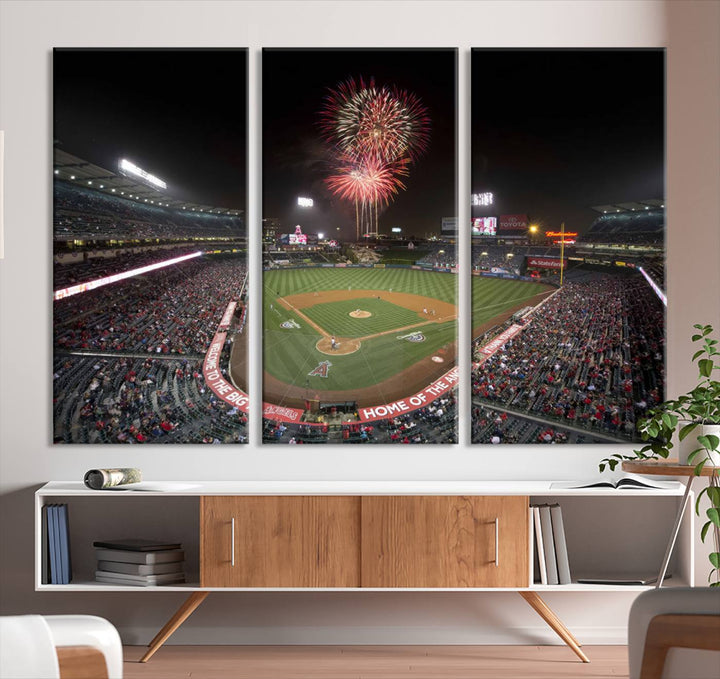 Angel Stadium in Los Angeles Stadium Wall Art Canvas Print