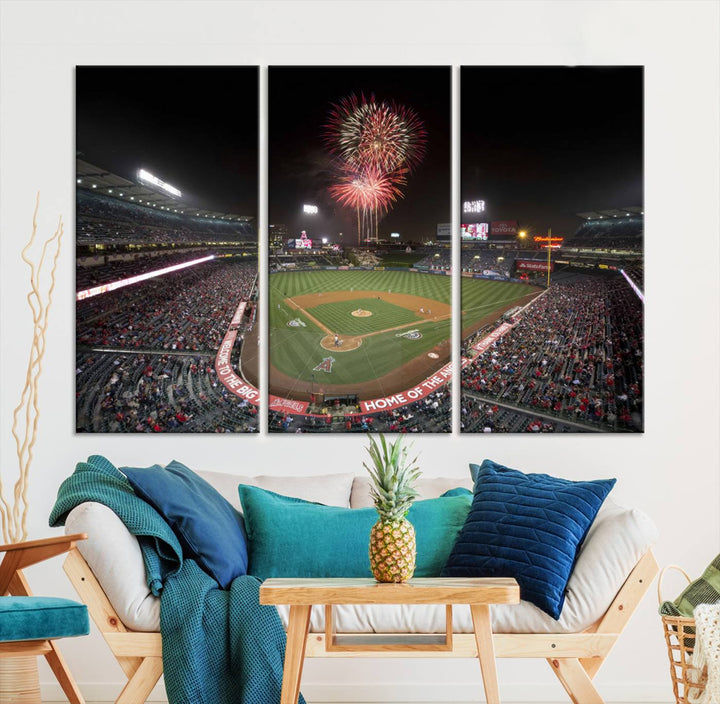 Angel Stadium in Los Angeles Stadium Wall Art Canvas Print