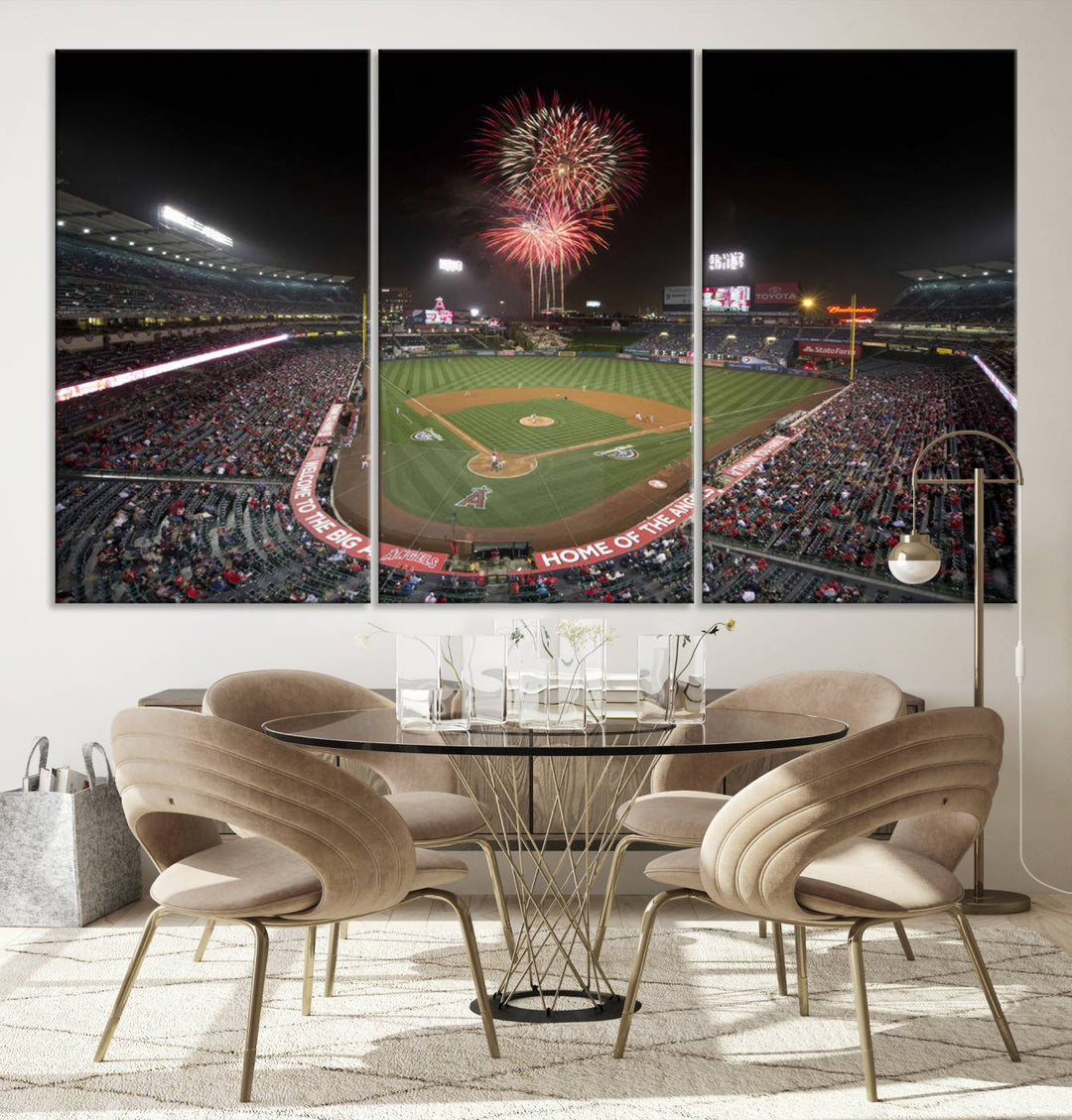 Angel Stadium in Los Angeles Stadium Wall Art Canvas Print