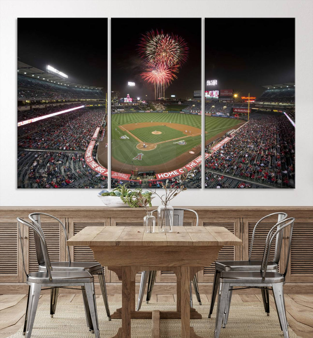 Angel Stadium in Los Angeles Stadium Wall Art Canvas Print