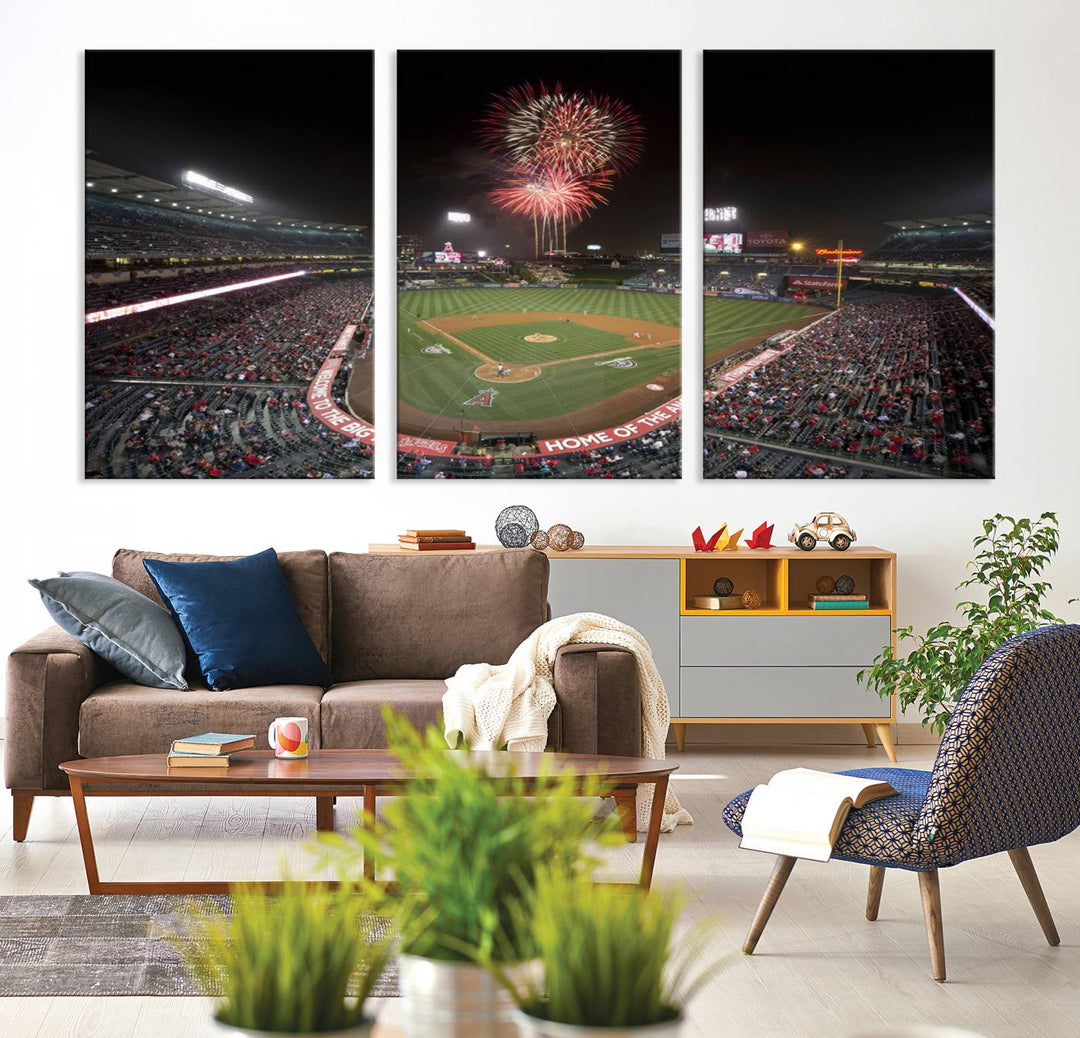 Angel Stadium in Los Angeles Stadium Wall Art Canvas Print