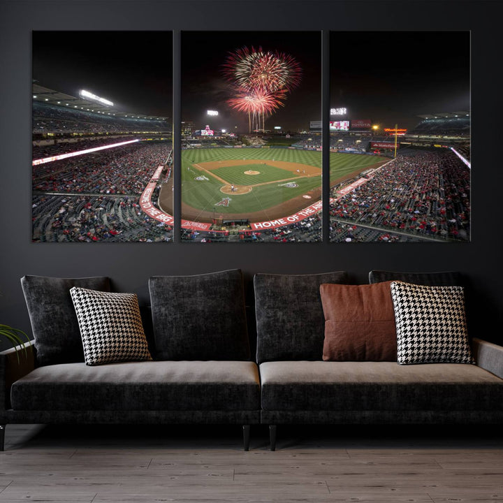 Angel Stadium in Los Angeles Stadium Wall Art Canvas Print