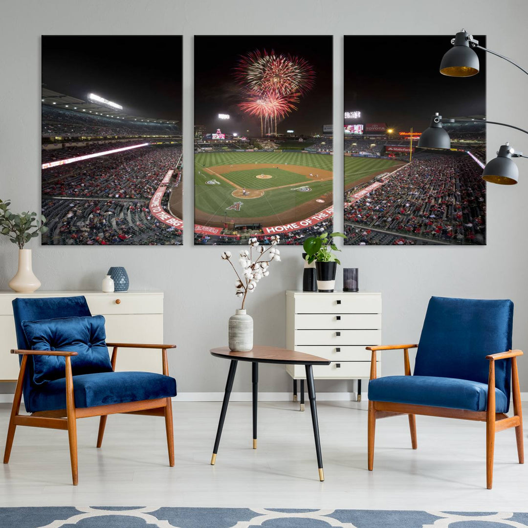 Angel Stadium in Los Angeles Stadium Wall Art Canvas Print