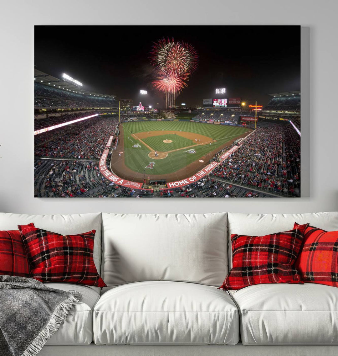 Angel Stadium in Los Angeles Stadium Wall Art Canvas Print