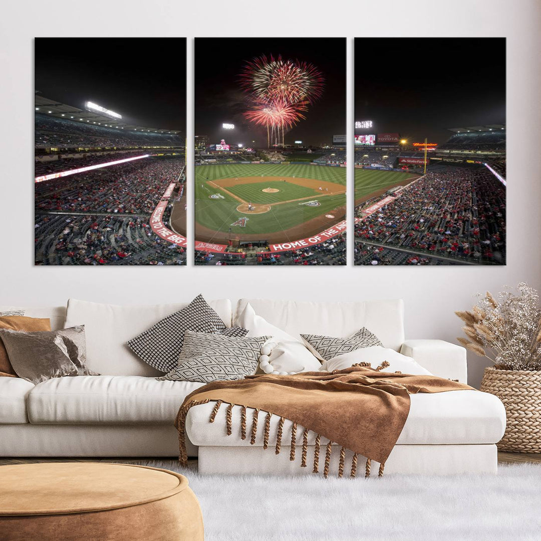 Angel Stadium in Los Angeles Stadium Wall Art Canvas Print