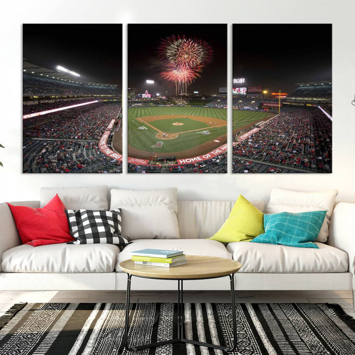 Angel Stadium in Los Angeles Stadium Wall Art Canvas Print