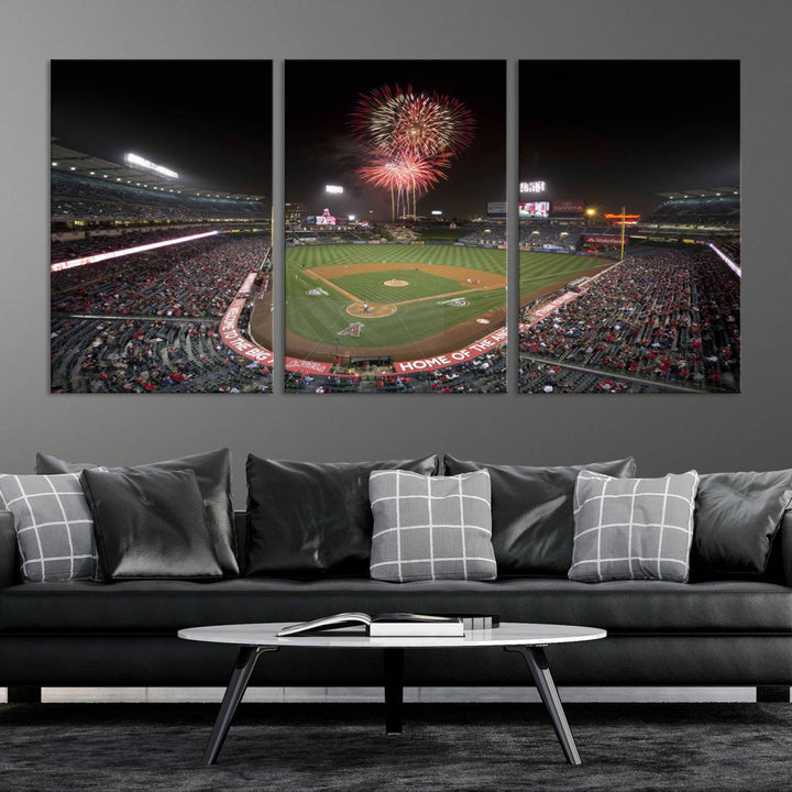 Angel Stadium in Los Angeles Stadium Wall Art Canvas Print