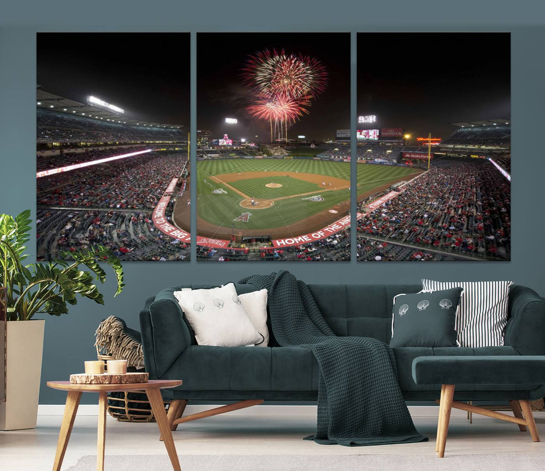 Angel Stadium in Los Angeles Stadium Wall Art Canvas Print