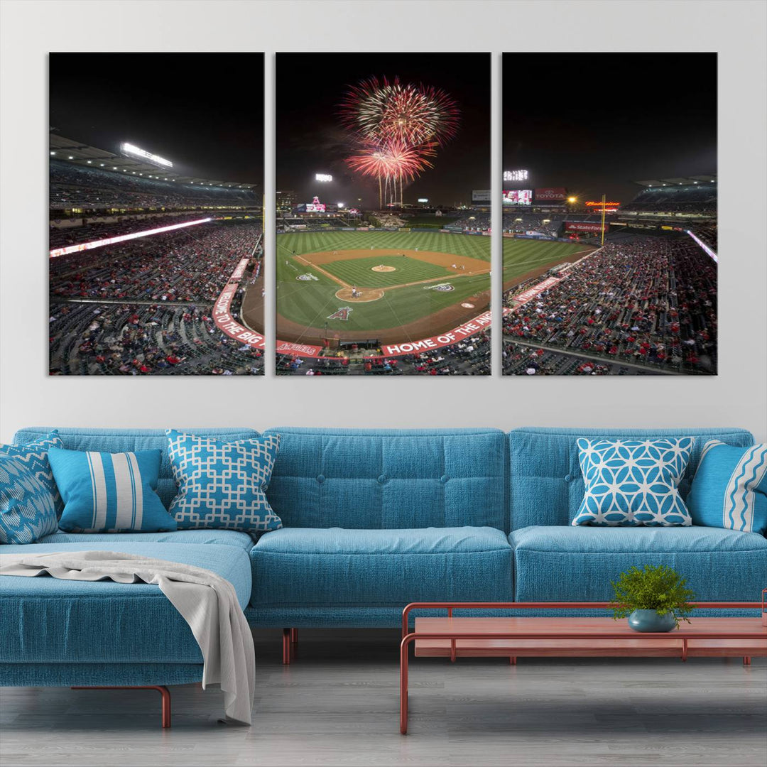 Angel Stadium in Los Angeles Stadium Wall Art Canvas Print