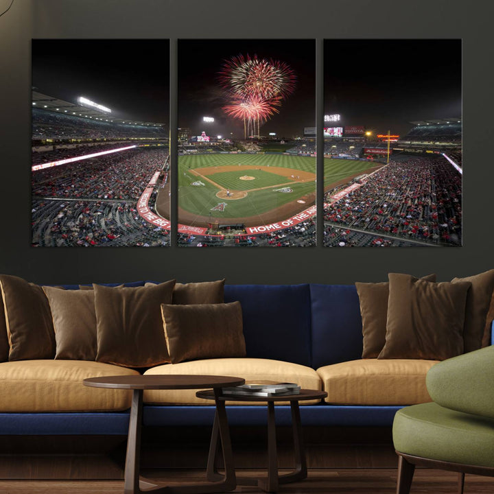 Angel Stadium in Los Angeles Stadium Wall Art Canvas Print