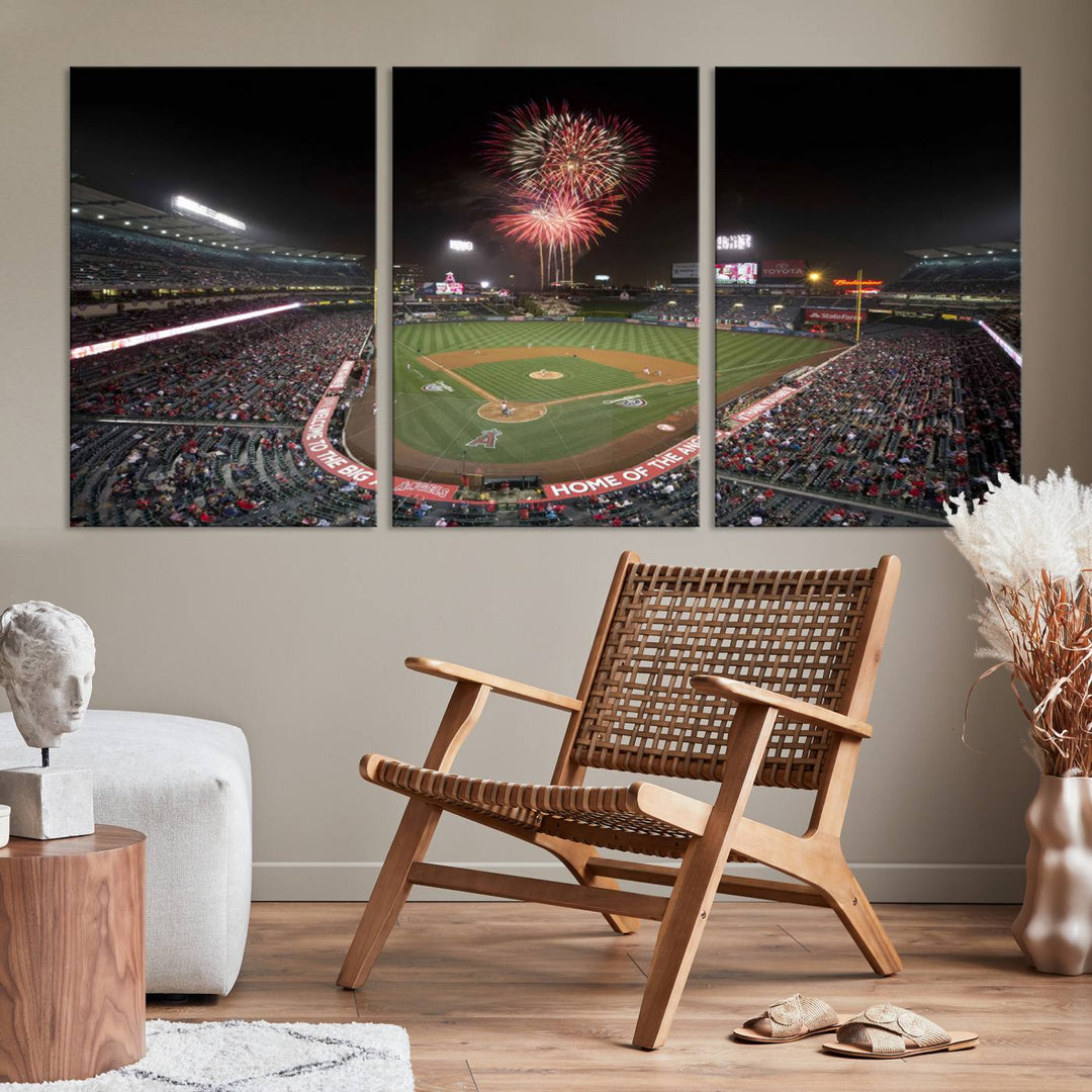 Angel Stadium in Los Angeles Stadium Wall Art Canvas Print